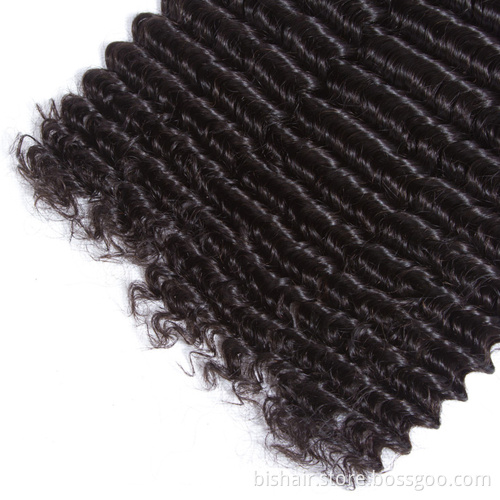 BIS Deep wave bundles the length 12 to 24inches remy hair bundles raw virgin human free sample Brazilian cuticle aligned hair